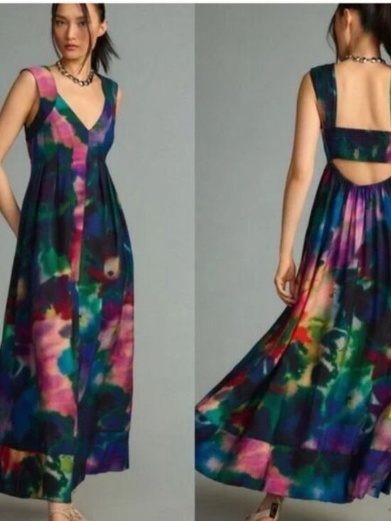 Anthropologie Dresses & Skirts - Anthropologie A-Line Watercolor Maxi Dress